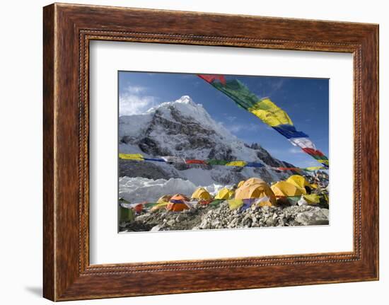 Tents of Mountaineers Scattered Along Khumbu Glacier, Base Camp, Mt Everest, Nepal-David Noyes-Framed Photographic Print