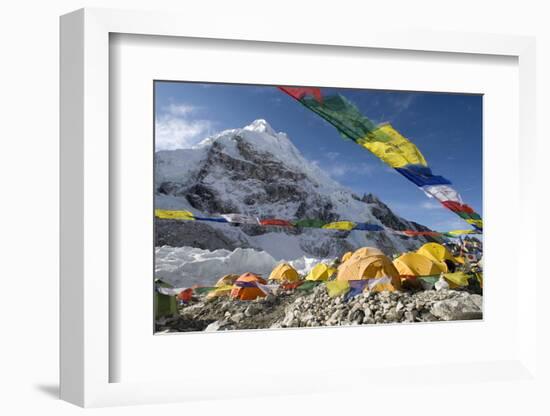 Tents of Mountaineers Scattered Along Khumbu Glacier, Base Camp, Mt Everest, Nepal-David Noyes-Framed Photographic Print