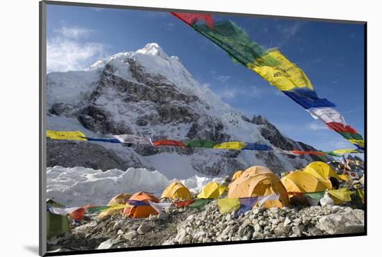 Tents of Mountaineers Scattered Along Khumbu Glacier, Base Camp, Mt Everest, Nepal-David Noyes-Mounted Photographic Print