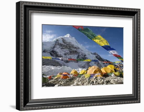 Tents of Mountaineers Scattered Along Khumbu Glacier, Base Camp, Mt Everest, Nepal-David Noyes-Framed Photographic Print