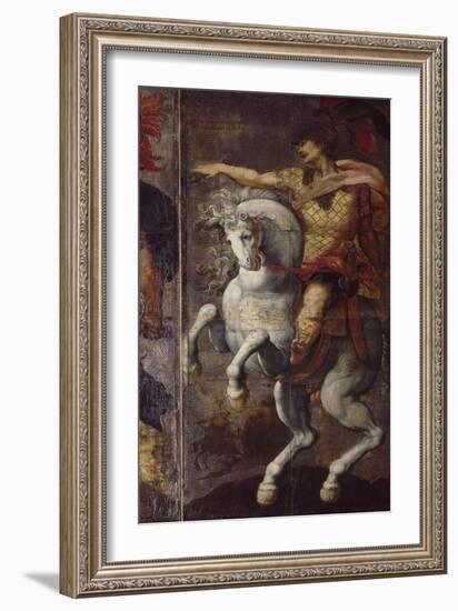 Tenture de cuir peint, les Héros Romains. Marcus Curtius-Hendrick Goltzius-Framed Giclee Print