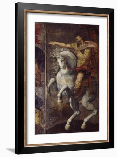 Tenture de cuir peint, les Héros Romains. Marcus Curtius-Hendrick Goltzius-Framed Giclee Print