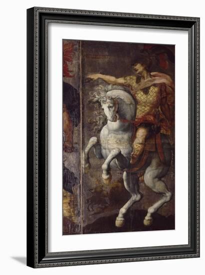 Tenture de cuir peint, les Héros Romains. Marcus Curtius-Hendrick Goltzius-Framed Giclee Print