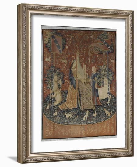 Tenture de la Dame à la Licorne : l'Ouie-null-Framed Giclee Print