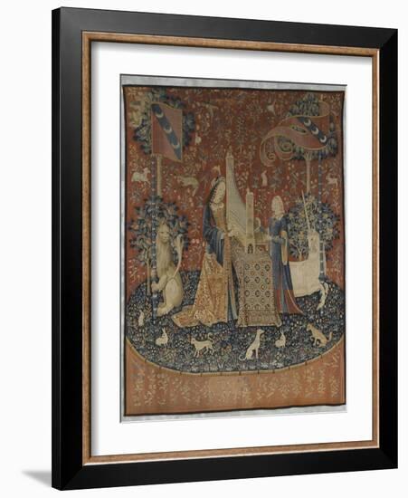 Tenture de la Dame à la Licorne : l'Ouie-null-Framed Giclee Print