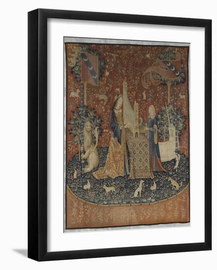 Tenture de la Dame à la Licorne : l'Ouie-null-Framed Giclee Print