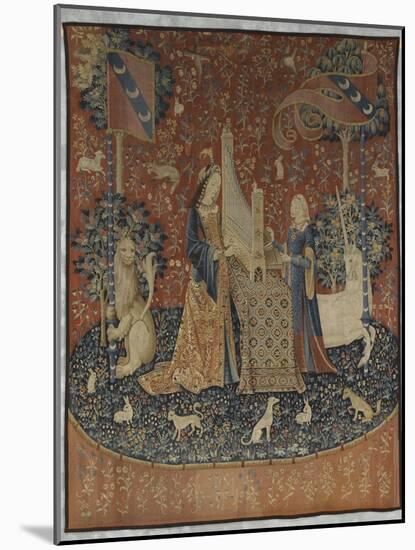 Tenture de la Dame à la Licorne : l'Ouie-null-Mounted Giclee Print
