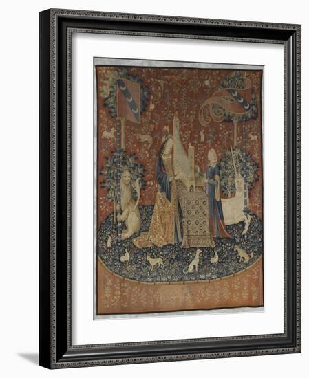 Tenture de la Dame à la Licorne : l'Ouie-null-Framed Giclee Print