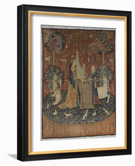 Tenture de la Dame à la Licorne : l'Ouie-null-Framed Giclee Print