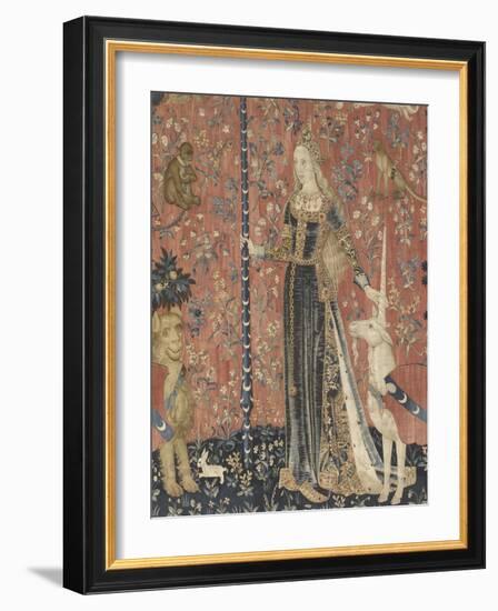 Tenture de la Dame à la Licorne : le Toucher-null-Framed Premium Giclee Print