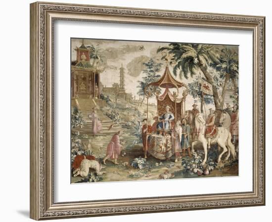 Tenture du prince chinois : "le voyage de l'Empereur"-Guy-Louis Vernansal-Framed Giclee Print