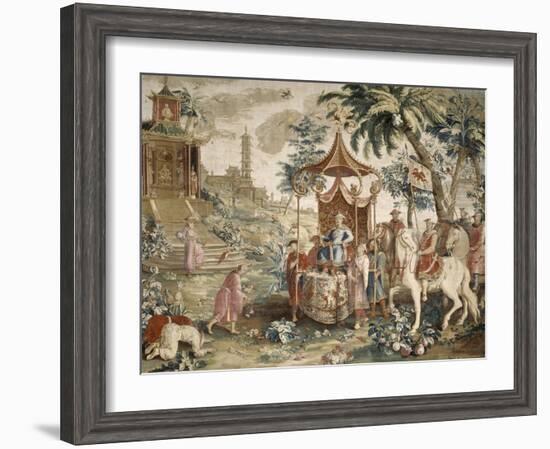 Tenture du prince chinois : "le voyage de l'Empereur"-Guy-Louis Vernansal-Framed Giclee Print