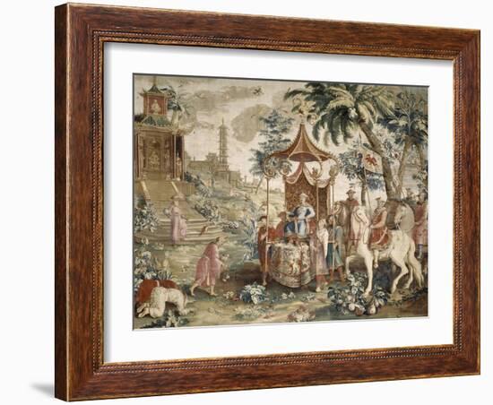 Tenture du prince chinois : "le voyage de l'Empereur"-Guy-Louis Vernansal-Framed Giclee Print