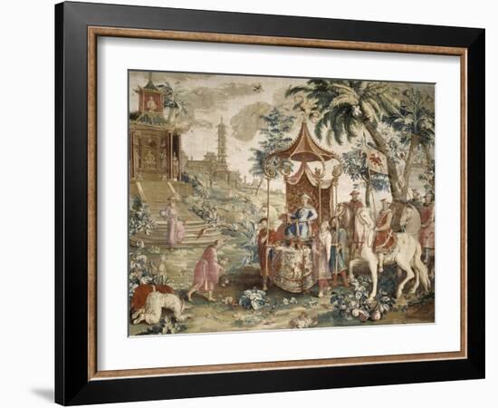 Tenture du prince chinois : "le voyage de l'Empereur"-Guy-Louis Vernansal-Framed Giclee Print