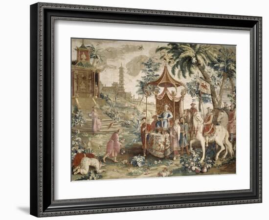 Tenture du prince chinois : "le voyage de l'Empereur"-Guy-Louis Vernansal-Framed Giclee Print