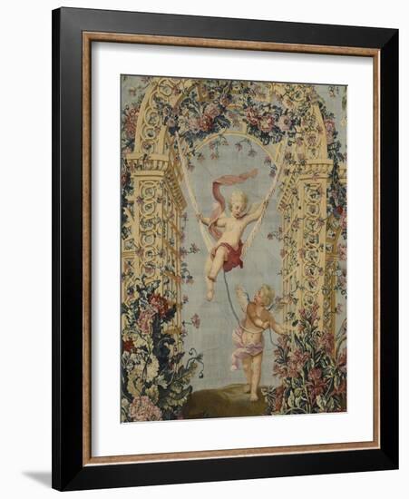 Tenture du Triomphe de Flore; L'escarpolette-null-Framed Giclee Print