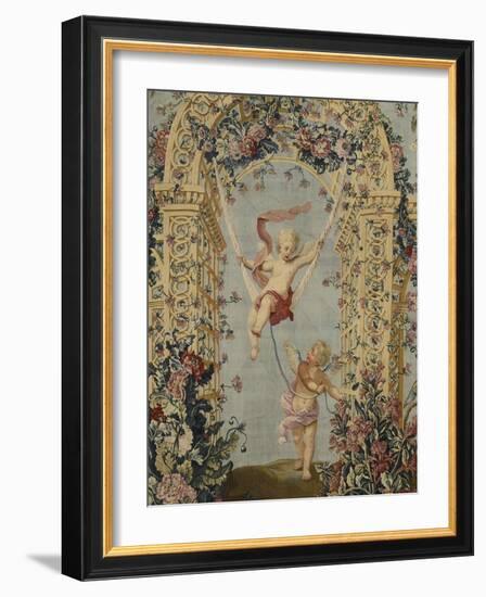 Tenture du Triomphe de Flore; L'escarpolette-null-Framed Giclee Print