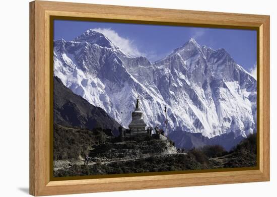 Tenzing Norgye Memorial Stupa with Mount Everest-John Woodworth-Framed Premier Image Canvas