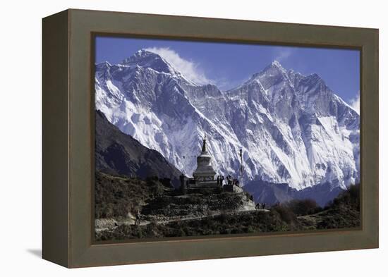 Tenzing Norgye Memorial Stupa with Mount Everest-John Woodworth-Framed Premier Image Canvas