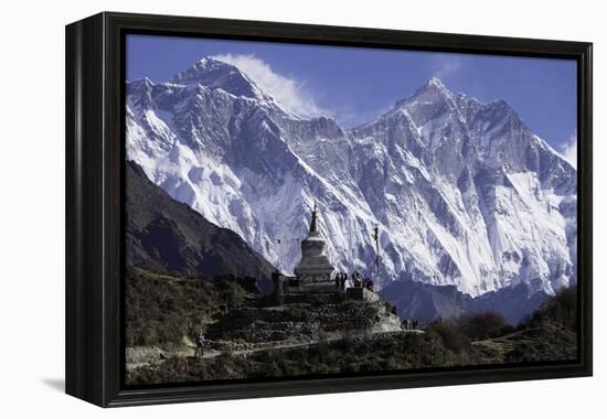 Tenzing Norgye Memorial Stupa with Mount Everest-John Woodworth-Framed Premier Image Canvas