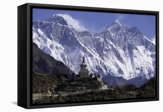 Tenzing Norgye Memorial Stupa with Mount Everest-John Woodworth-Framed Premier Image Canvas