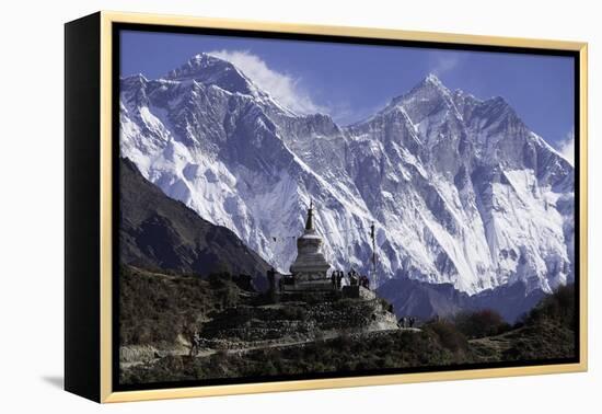 Tenzing Norgye Memorial Stupa with Mount Everest-John Woodworth-Framed Premier Image Canvas