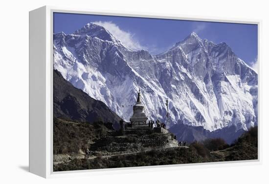 Tenzing Norgye Memorial Stupa with Mount Everest-John Woodworth-Framed Premier Image Canvas