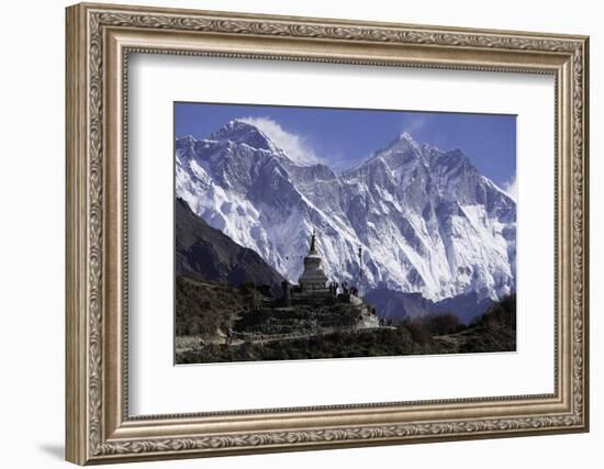 Tenzing Norgye Memorial Stupa with Mount Everest-John Woodworth-Framed Photographic Print