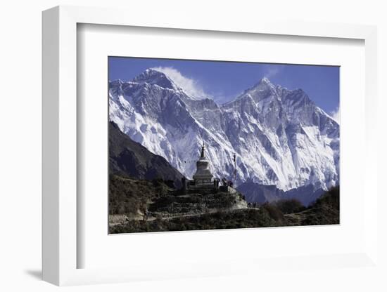 Tenzing Norgye Memorial Stupa with Mount Everest-John Woodworth-Framed Photographic Print