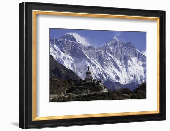 Tenzing Norgye Memorial Stupa with Mount Everest-John Woodworth-Framed Photographic Print