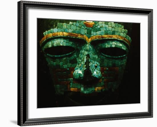 Teotihuacan Mosaic Sculpture Mask-Randy Faris-Framed Photographic Print