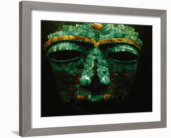 Teotihuacan Mosaic Sculpture Mask-Randy Faris-Framed Photographic Print