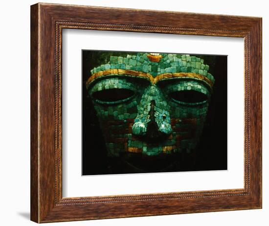 Teotihuacan Mosaic Sculpture Mask-Randy Faris-Framed Photographic Print