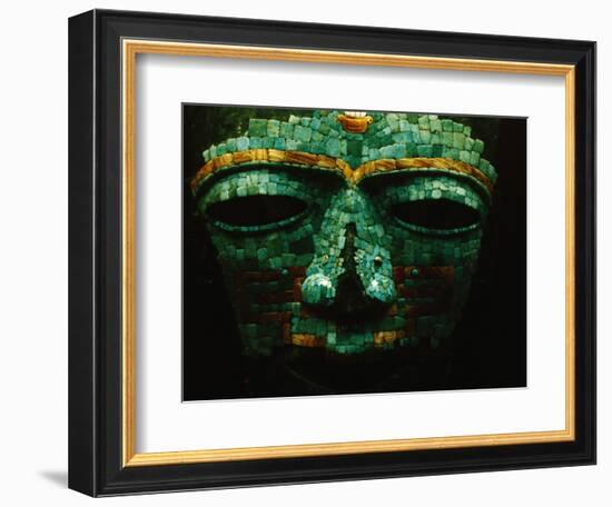 Teotihuacan Mosaic Sculpture Mask-Randy Faris-Framed Photographic Print