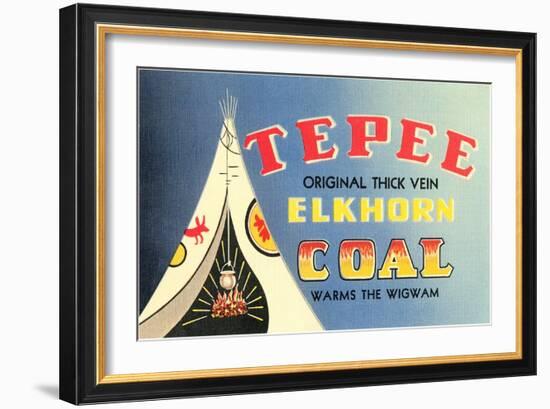 Tepee Elkhorn Coal-null-Framed Art Print