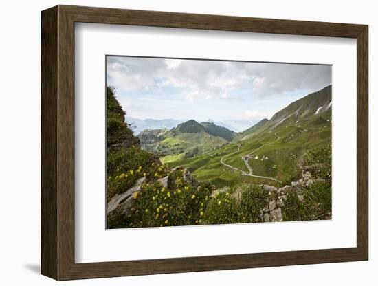 Tepee village on the Klewenalp with basin Ried (village) in Switzerland-Rasmus Kaessmann-Framed Photographic Print