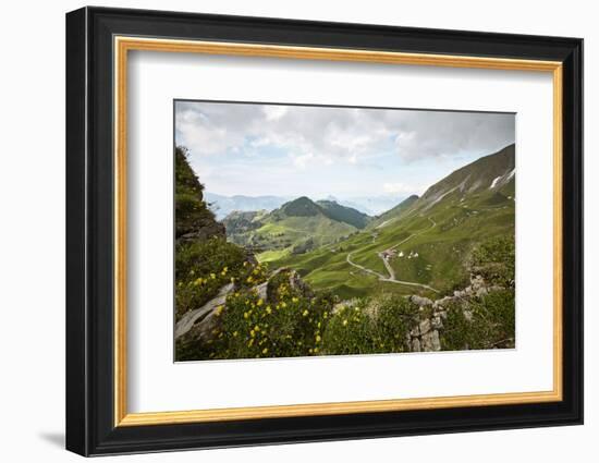 Tepee village on the Klewenalp with basin Ried (village) in Switzerland-Rasmus Kaessmann-Framed Photographic Print