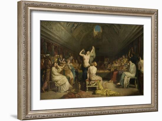 Tepidarium, the Room Where the Women of Pompeii Came to Rest and Dry Themselves after Bathing-Théodore Chassériau-Framed Giclee Print