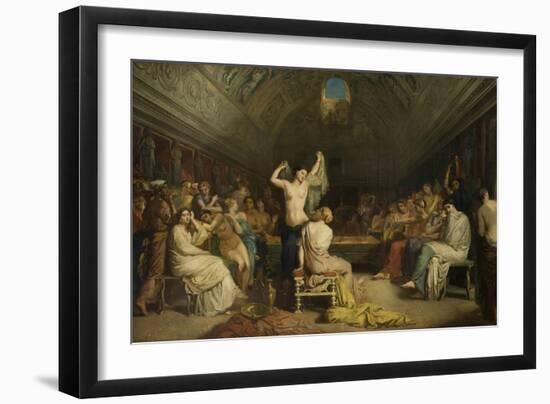 Tepidarium, the Room Where the Women of Pompeii Came to Rest and Dry Themselves after Bathing-Théodore Chassériau-Framed Giclee Print