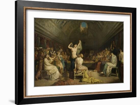 Tepidarium, the Room Where the Women of Pompeii Came to Rest and Dry Themselves after Bathing-Théodore Chassériau-Framed Giclee Print