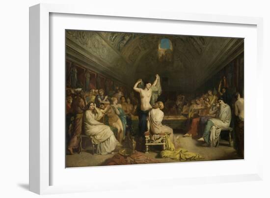Tepidarium, the Room Where the Women of Pompeii Came to Rest and Dry Themselves after Bathing-Théodore Chassériau-Framed Giclee Print