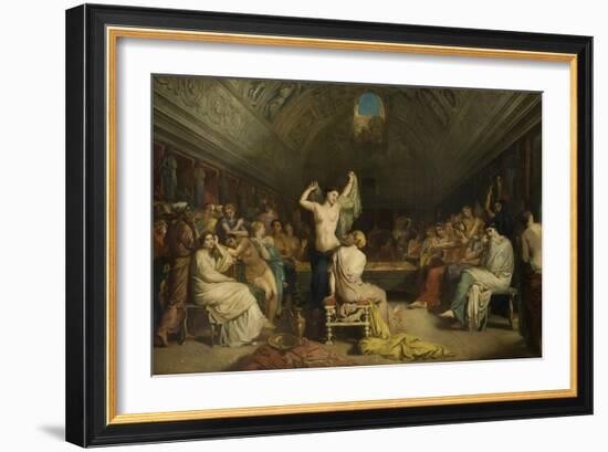Tepidarium, the Room Where the Women of Pompeii Came to Rest and Dry Themselves after Bathing-Théodore Chassériau-Framed Giclee Print