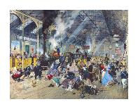 Bentley Vs Blue Train (Oil on Canvas)-Terence Cuneo-Giclee Print