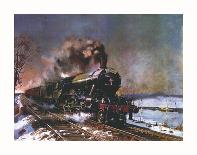 The Running Sheds of the Great Caerphilly and Vole-Tail Central Railway-Terence Cuneo-Premium Giclee Print