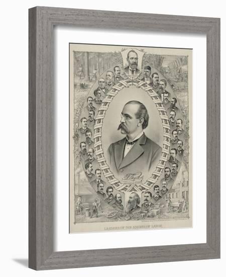 Terence Powderly and 32 Portraits of Leaders of the Knights of Labor, 1880s-null-Framed Art Print