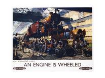 An Engine Is Wheeled Railroad Advertisement Poster-Terence Tenison Cuneo-Framed Premier Image Canvas