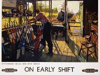 An Engine Is Wheeled Railroad Advertisement Poster-Terence Tenison Cuneo-Framed Premier Image Canvas