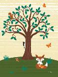 Grand Tree & Foxes-Teresa Woo-Art Print