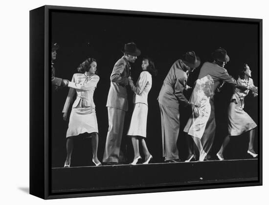 Teresa Wright and Joseph Cotten as Characters in Hitchcock Film "Shadow of a Doubt"-Gjon Mili-Framed Premier Image Canvas