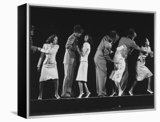 Teresa Wright and Joseph Cotten as Characters in Hitchcock Film "Shadow of a Doubt"-Gjon Mili-Framed Premier Image Canvas